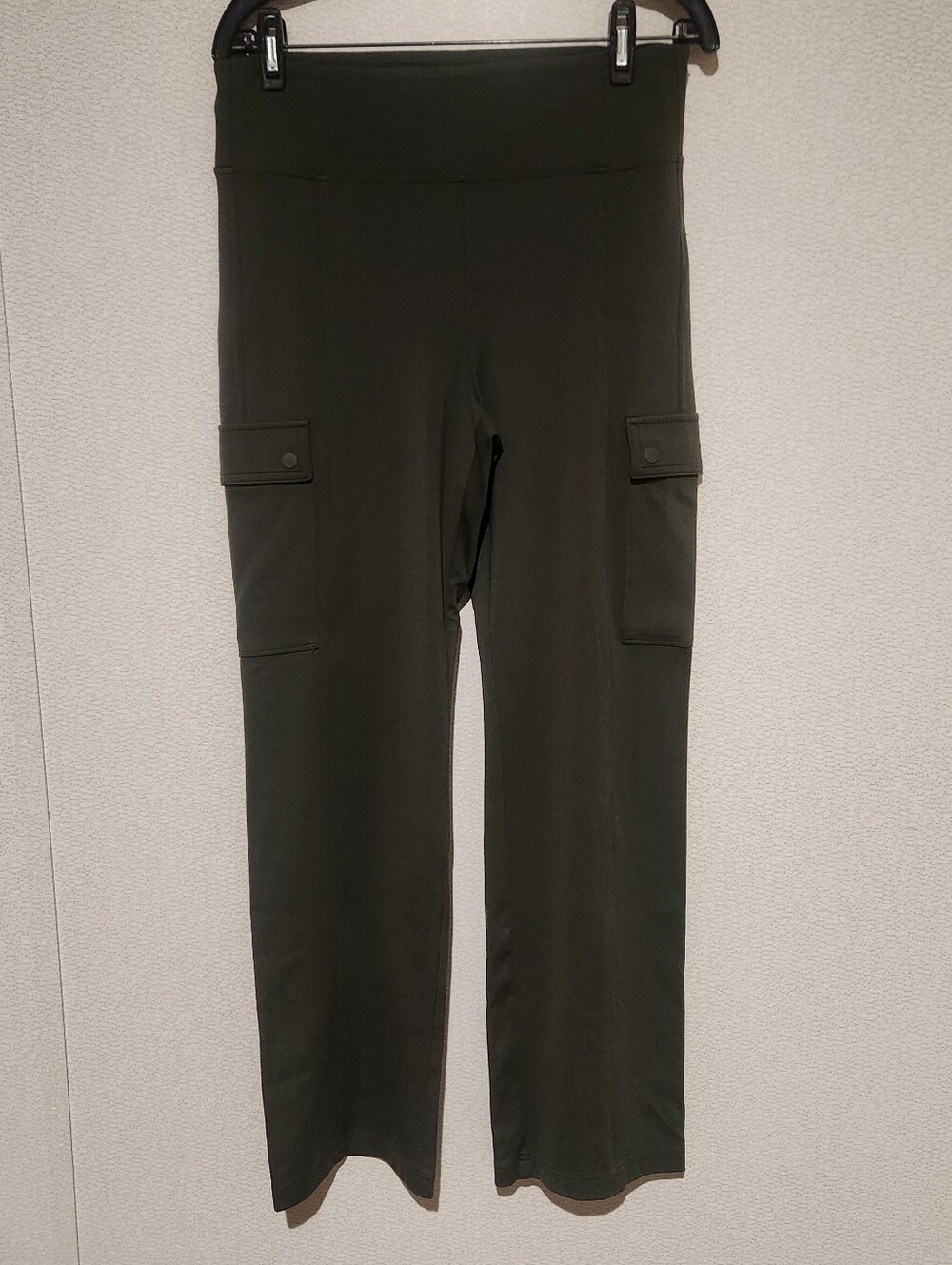 Athleta Delancey Straight Cargo Pants High Ride Medium Dark Green